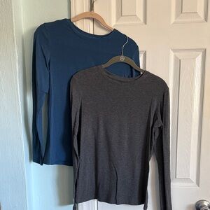 Blue and Gray Long Sleeve Shirts